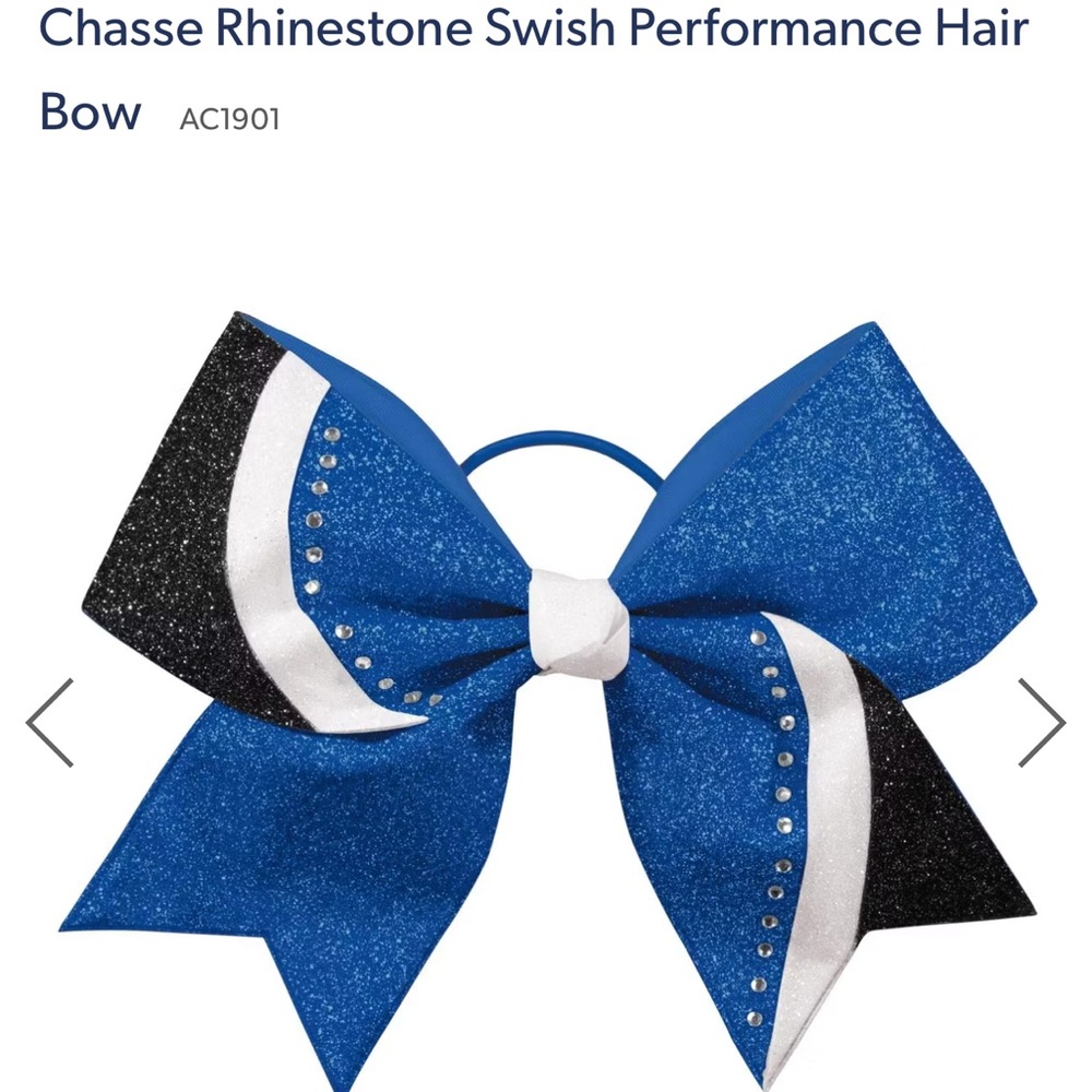 Cheer Blue and Black performance Bow